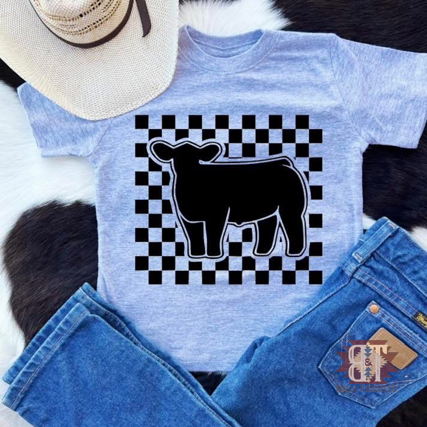 *Checkered Stock Show- PICK YOUR ANIMAL Grey