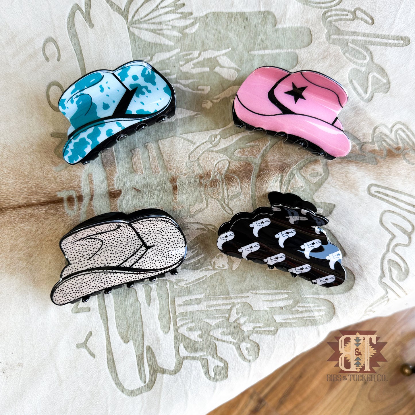 Cowboy Hat Hair Clips