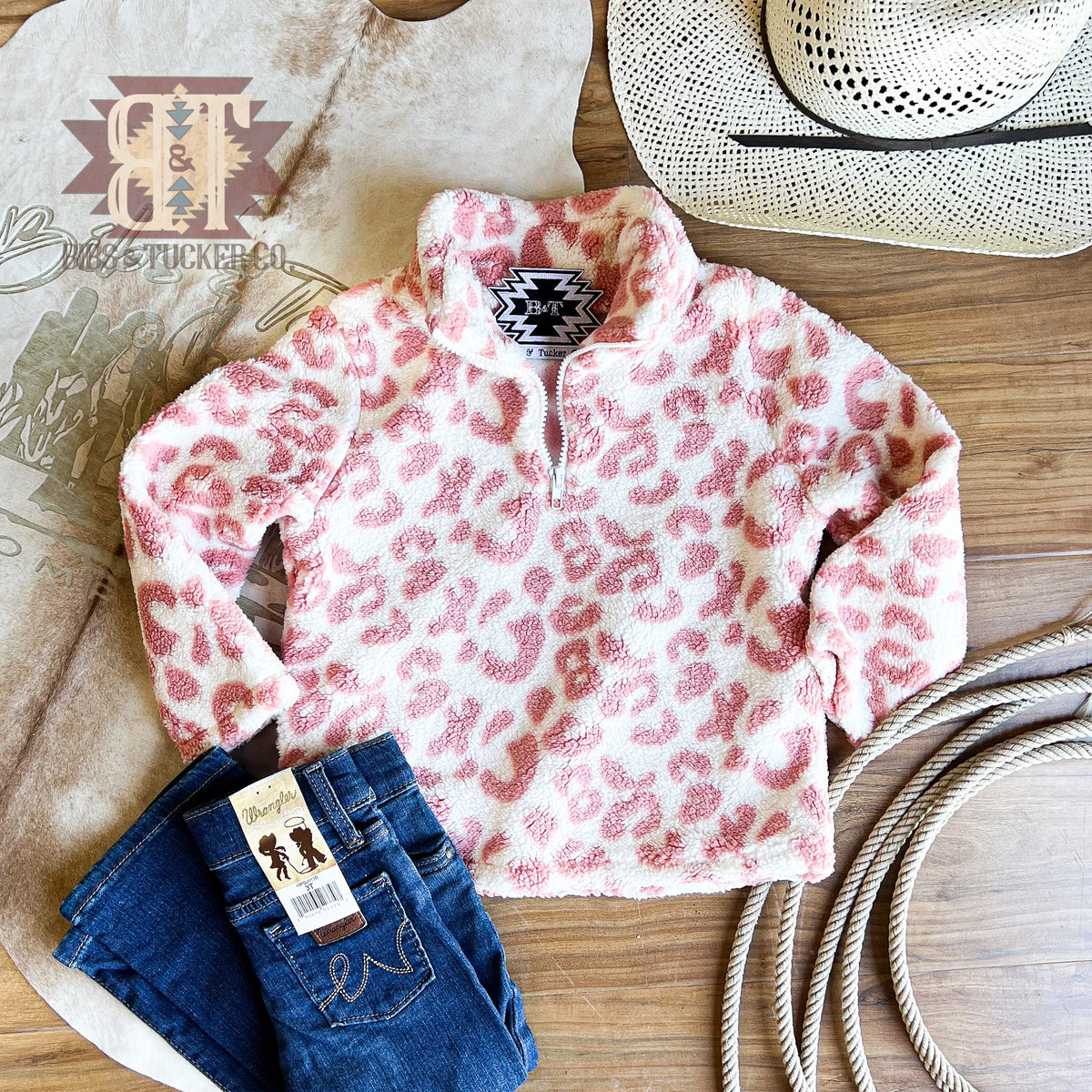 The Addison Leopard Sherpa BIBS & TUCKER CO. LLC