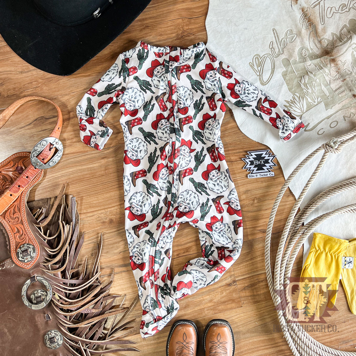Cowboy Santa Footie BIBS & TUCKER CO. LLC