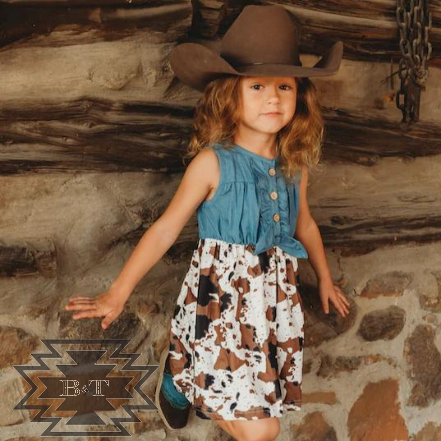 Cowhide 'n Denim Dress