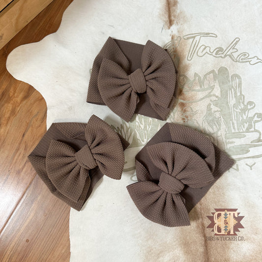 Chocolate Bow Head Wrap