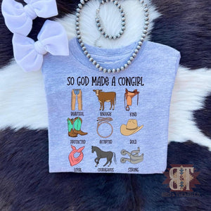 God Made A Cowgirl Tee