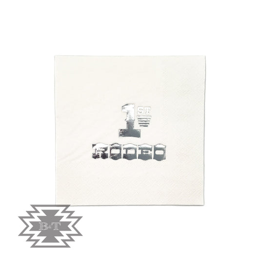 White 1st Rodeo Napkins (Set Of 20)