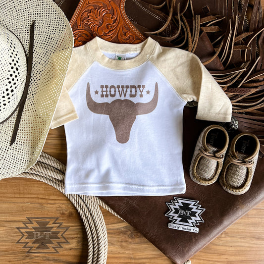 Howdy Steer Baseball Tee