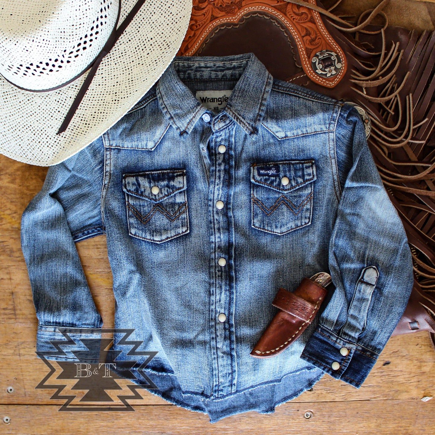 Pearl Snap WRANGLER Button Down - BIBS & TUCKER CO. LLC